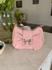 Borsa a tracolla da donna Sweet Cool Bow Pu Borsa a tracolla da donna in tinta unita moda Borsa semplice casual da donna Borsa a mano Tote Pochette 240328