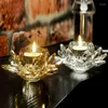 Titulares de vela de alta qualidade Lotus Crystal Centros de Mesa para Boda Decoração de Casa de Casamento de Decoração de Ouro