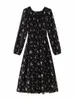 Plus Size Chiff Primavera Verão Fr Impressão Floral Lg Dr Mulheres Lg Manga Fi Ruffle Senhoras Dres Mulher Solta Dr M3q0 #