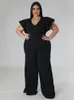 Wmstar Plus Size donne tuta vestiti estivi solido sexy scollo a V urbano per il tempo libero tuta Nuovo 2023 tuta all'ingrosso Dropship u8BR #