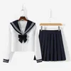 black White JK Uniform Summer Short/lg Sleeve Japanese School Uniforms Girls Sailor Sets Pleated Skirt JK Uniform COS Costume 50xl#