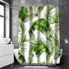 Shower Curtains Nordic Green Leaf Bathing Curtain Bathroom Waterproof With 12 Hooks Home Deco Free Ship