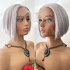 nxy vhair wigs rongduoyi sliver grey short bob synthetic lace front wig natural hearline heat fiber glueless glueless glores