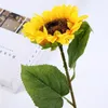 Fleurs décoratives de haute qualité jaune créatif fleur de soie aménagement de la maison décor de mariage réaliste Bouquet de tournesol artificiel bricolage