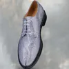 Chaussures habillées Strass Multicolore Split Toe Lacets Style Britannique Véritable Chaussure En Cuir Hommes Design Mocassins Mariage Affaires