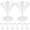 Tasses jetables pailles 8 pcs martini verres en plastique verre viol en plastique boits de gobelets mini whisky