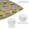 Pillow Construction Trucks Party - Excavator Dump Truck Square Pillowcase Cover Decor Comfort Throw For Home Bedroom