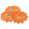 Tapis de Table 3 pièces Lotus Style Pastoral vaisselle tapis broderie Orange/rose/vert en forme