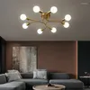 Ceiling Lights Bedroom Lamp Modern Minimalist And Magnificent Home Creative Personality Nordic Light Luxury Living Room Copper Lam