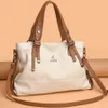 Bolso de cuero de alta calidad Monedero Diseñador de lujo Mujeres de gran capacidad Hombro Crossbody Bolsas de asas Tendencia Sac Casual 240328