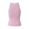 3010 2024 Runway Spring Summer Märke Samma stil Kort ärm Pink White Crew Neck Womens kläder Högkvalitativa kvinnors yl
