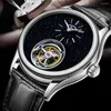 Relógios de pulso Hemudu Real Flying Tourbillon Relógio para Homens Original Esqueleto Mecânico Luxo Relógio de Pulso Safira Relógio À Prova D 'Água