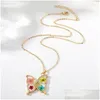 Chaînes Colorf Fleur Séchée Papillon En Forme De Pendentif Collier Pour Femmes Filles Doux Délicat Résine Géométrique Collier Bijoux Drop Deli otkcf