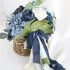 Fleurs décoratives KX4B, Bouquet de mariage artificiel pour mariée, décoration de fête de fiançailles romantique