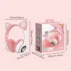 Kulaklıklar 1/2 PCS Kablosuz Kulaklık Bluetooth Müzik Kulaklık Gradyan Renk LED Yanıp Sönen Hafif Kedi Kulak Oyuncu Kulaklık Mikro Kids Hediyeleri