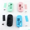 Souris USB optique sans fil ordinateur 2.4G récepteur super mince souris pour ordinateur portable avec 8 couleurs livraison directe ordinateurs réseau Keybo OT0AB