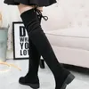 Dance Shoes Boots Woman Elastic Thin Flat Female Stovepipe Tall Canister Women Son Knee Zapatillas Mujer