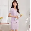 Women's Two Piece Pants 2024 Summer Short Sleeve Business Wear Temperament Clothing Formal Small Suit Jacket Ladies Fashion Su