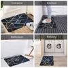 Bath Mats Navy Gold Stone Geometric Mat Non-slip Blue Toilet Quick Dry Kitchen Shower Room Floor Velvet Soft Bathroom Carpet