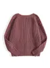 Onelink fúcsia roxo camurça vermelha lã plus size mulheres 2022 outono inverno butts up cardigan camisola oversize malhas roupas 21Qp #