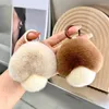 Portachiavi Simpatico Fungo Imitazione Pelliccia Portachiavi Ragazze Zainetto Giocattolo Ciondolo Palla di Peluche Borsa da Donna Ornamenti Appesi Portachiavi Auto Gif