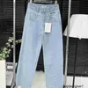 Designer Nanyou High Quality Xiaoxiang New Embroidery Slimming Straight Fit Women's Denim Pants Correct Version PESH
