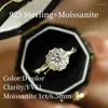 Cluster Rings SACE GEMS GRA Certified 1ct Moissanite Ring VVS1 Lab Diamond Solitaire For Women Engagement Promise Wedding Band Jewelry