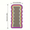 1pc Long Wall Decor Sign, Wave Pattern Border Decorative Mirror with Adjustable Neon Light, Exquisite Gifts for Women Girls, Shop Office Studio Decoration,