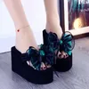 Slippers 2024 Women Wedges Sandals Super High Heels Ladies Fashion Flip Flops Cute Bowknot Female Party Shoes Plus Size Slides