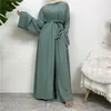 Vêtements ethniques 3 pièces Ensembles pour femmes musulmanes Long Cardigan Haut et pantalon avec poches Robe islamique Modeste Eid Ramadan Abaya Costumes Dro Otfny