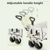 Camp Furniture Outdoor Folding Wagon Trolley Stora kapacitet Tung shoppingstrandstrand Pull Collapsible Folding Portable Utility Cart YQ240330