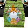 Bordslöpare Happy Easter Carrrot Söt kanin Rektangel Tea Wedding Decor Dresser Flag YQ240330