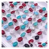 Ruby Turquoise Gemstone Ring Men Womens 925 Sier Fashion Jewelry Mixサイズ卸売ドロップ配信Dhkyiを販売するバンドリング