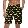 Shorts pour hommes Hommes Gym Gothic Art Print Classic Maillot de bain Halloween Chauves-souris jaunes Confortable Sports Fitness Trendy Beach