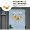 Flores decorativas do falso grânulo de madeira guirlanda decoração porta grinalda fazenda pingente casamento primavera plástico pendurado