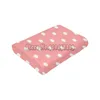 Blankets Kawaii Lollipop Pattern Sofa Blanket Printing Warm Flannel Polka Dot Pink White