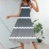 Casual Dresses Summer For Women 2024 Women's Print Sleeveless Dress Handkerchief Hem Maxi Tank Top With Pockets