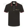 Men's Polos designer Red and Green Striped Collar Embroidered POLO Shirt Flip Short sleeved T-shirt Half Unisex Casual Style SV8K