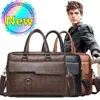 new Men's Briefcase Bag High Quality Busin Famous Brand PU Leather Shoulder Menger Bags Office Handbag 14 inch Laptop bag i7Zk#