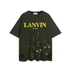 Brand Fashion Lanvin Alphabet Print Short Sleeve Speckle Color Dot Couple T-shirt