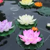 Dekorativa blommor konstgjorda lotus prydnadsblomma liljedammar växter plast vatten liljor simulering falska lämnar gul dekor
