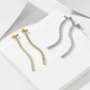 Orecchini pendenti FULSUN Fili per orecchie con zirconi cubici Argento sterling 925 Placcato oro 14K Regali di alta gioielleria di moda