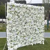 Fiori decorativi Decorazione per feste Sfondo di matrimonio con fondo in tessuto bianco 5D con fondo di fiori artificiali