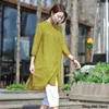 new Embroidered Cott Linen Robe Lg Shirt Loose Artistic Chinese Traditial Women's Top Comfortable Summer Retro Lg Skirt e12S#