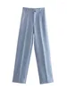 Pantalons pour femmes femmes Chic mode tenue de bureau droit Vintage taille haute fermeture éclair femme pantalon
