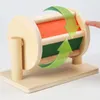 Intelligence Jouets Montessori Matériaux En Bois Textile Sons Tambour Sensoriel Avec Miroir Colorf Spinning Éducatif Cognitif Bébé 24013 Dhxce