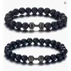 Strand Classic Stone Beaded Bracelet Fitness Dumbbell Shape Bracelets Vintage Bangles Barbell Wristband For Men Women Fashion Jewelry