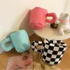 Kits Mug Shape Pencil Holder Cotton Pen Stationery Jewelry Storage Pot for Office Cute Desktop Makeup Brush Ornaments Organizer