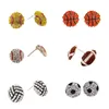 Andra festliga partier levererar Sport Softball Studörhängen Crystal Rhinestone Basketball Baseball Rugby Softballs Earring 8 Drop Del Dhuda