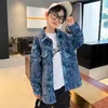 Vestes en jean pour garçons, veste printemps et automne 2024, couture coréenne décontractée pour enfants de 4 à 12 ans B16